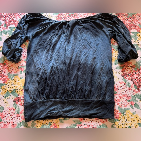 INC Women’s Blue Tie dye look top 3/4 sleeve - Picture 2 of 3